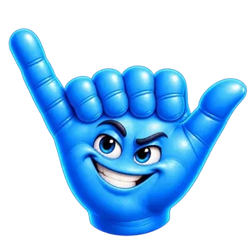 Six-finger blue HAND: Call me, HAND