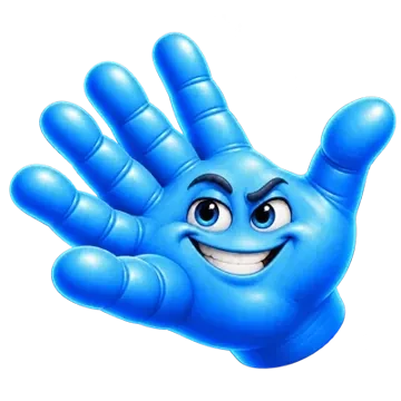 Blue six-finger HAND offering a helping hand