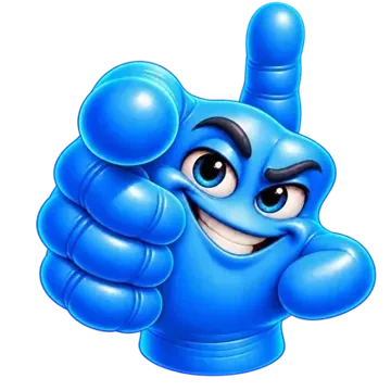 Blue six-finger HAND pointing at you