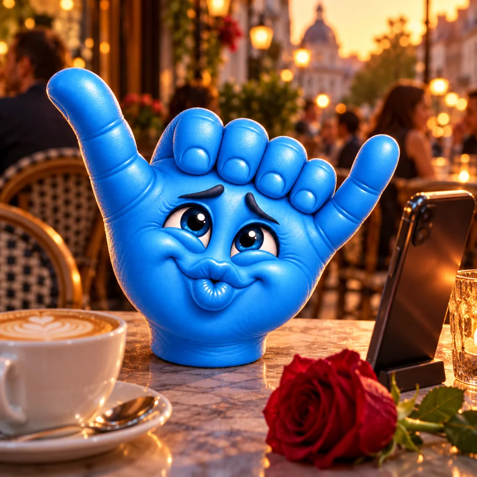 HAND waiting for a call at a candlelit restaurant.