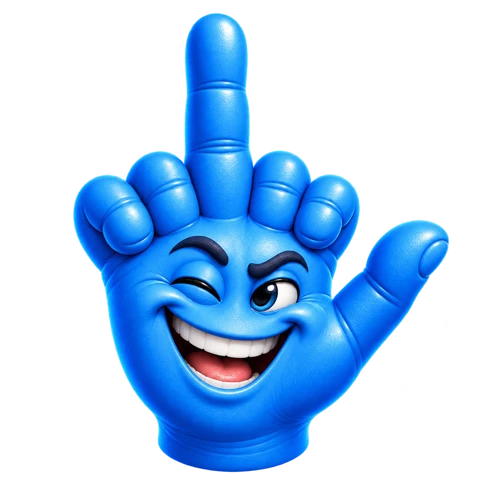 Blue HAND reaction: The finger